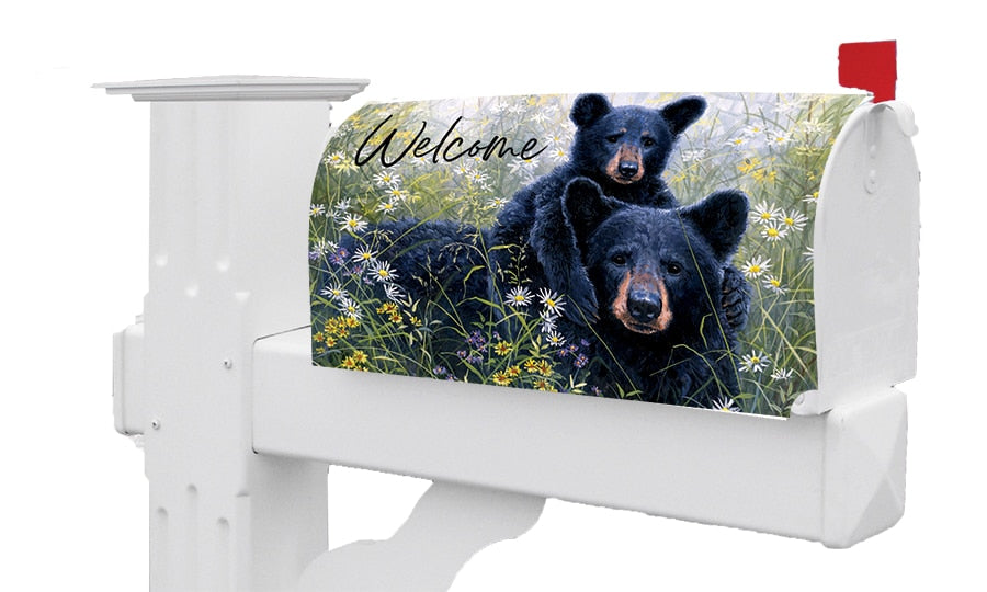 Welcome Black Bears Mailbox Cover