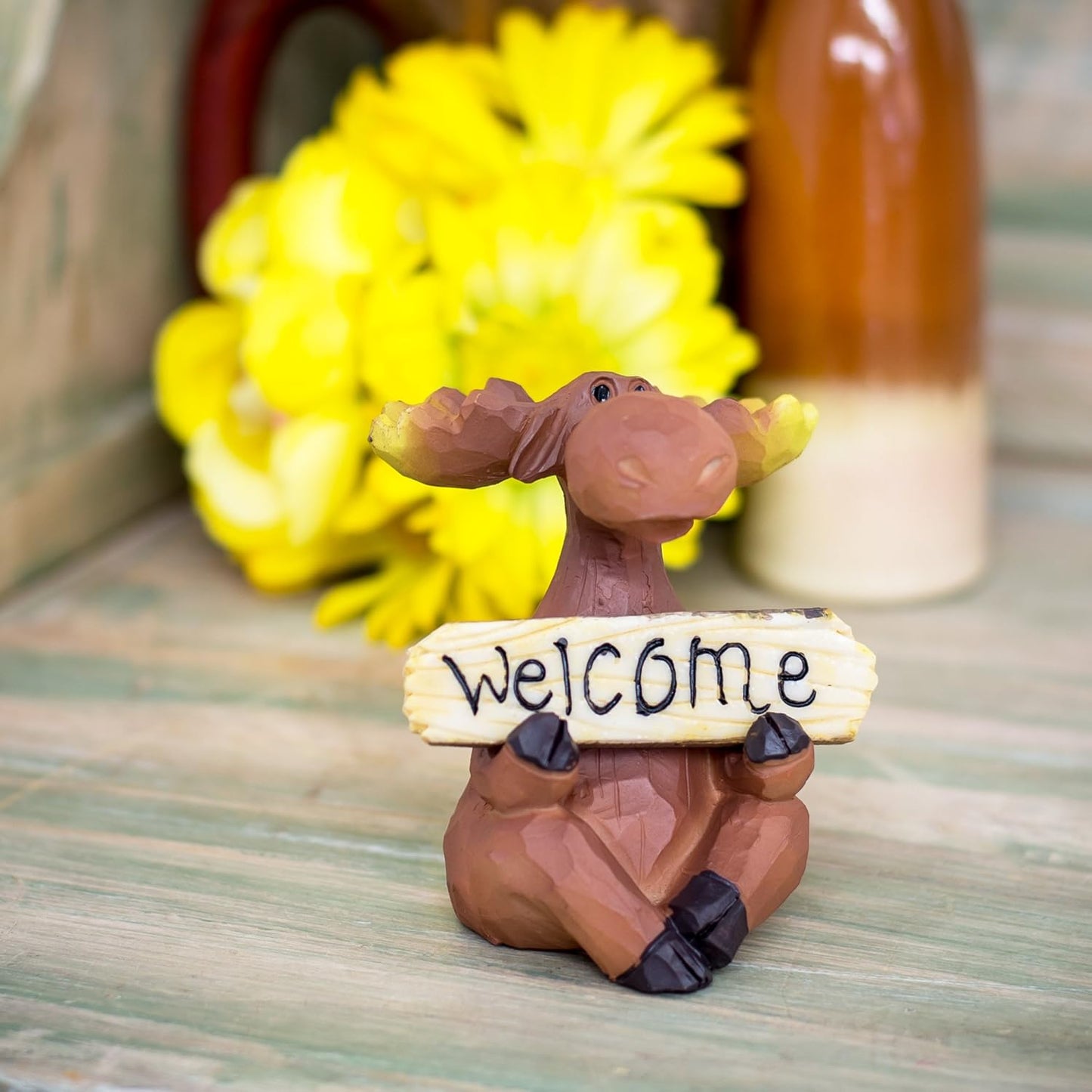 Moose with Welcome & Go Away Sign