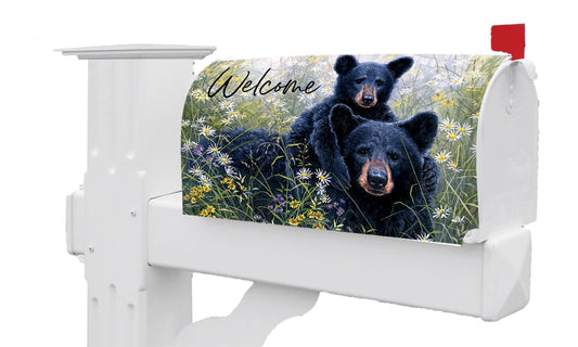 Welcome Black Bears Mailbox Cover