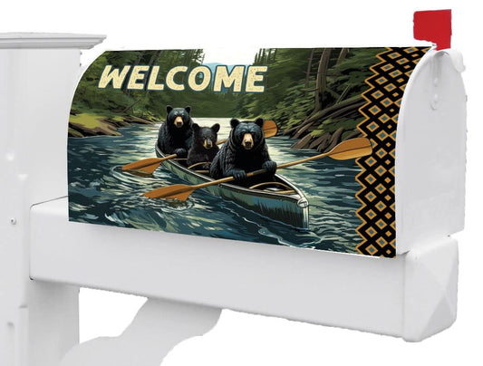 Bears in Canoe Mailbox Cover