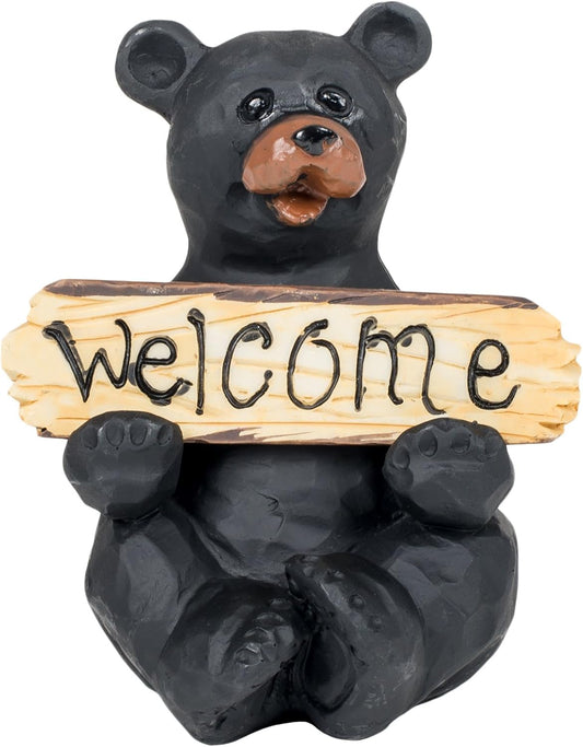 Bear With Welcome & Go Away Sign