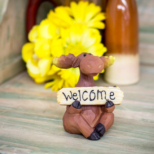 Moose with Welcome & Go Away Sign