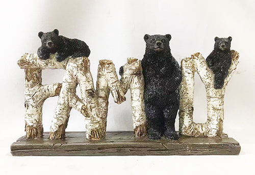 Bear Family Birch Tree Figurine